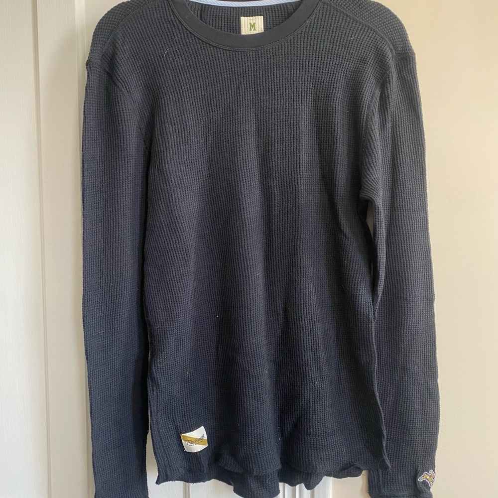 Tracksmith Men's Black Crewneck Sweater, Medium